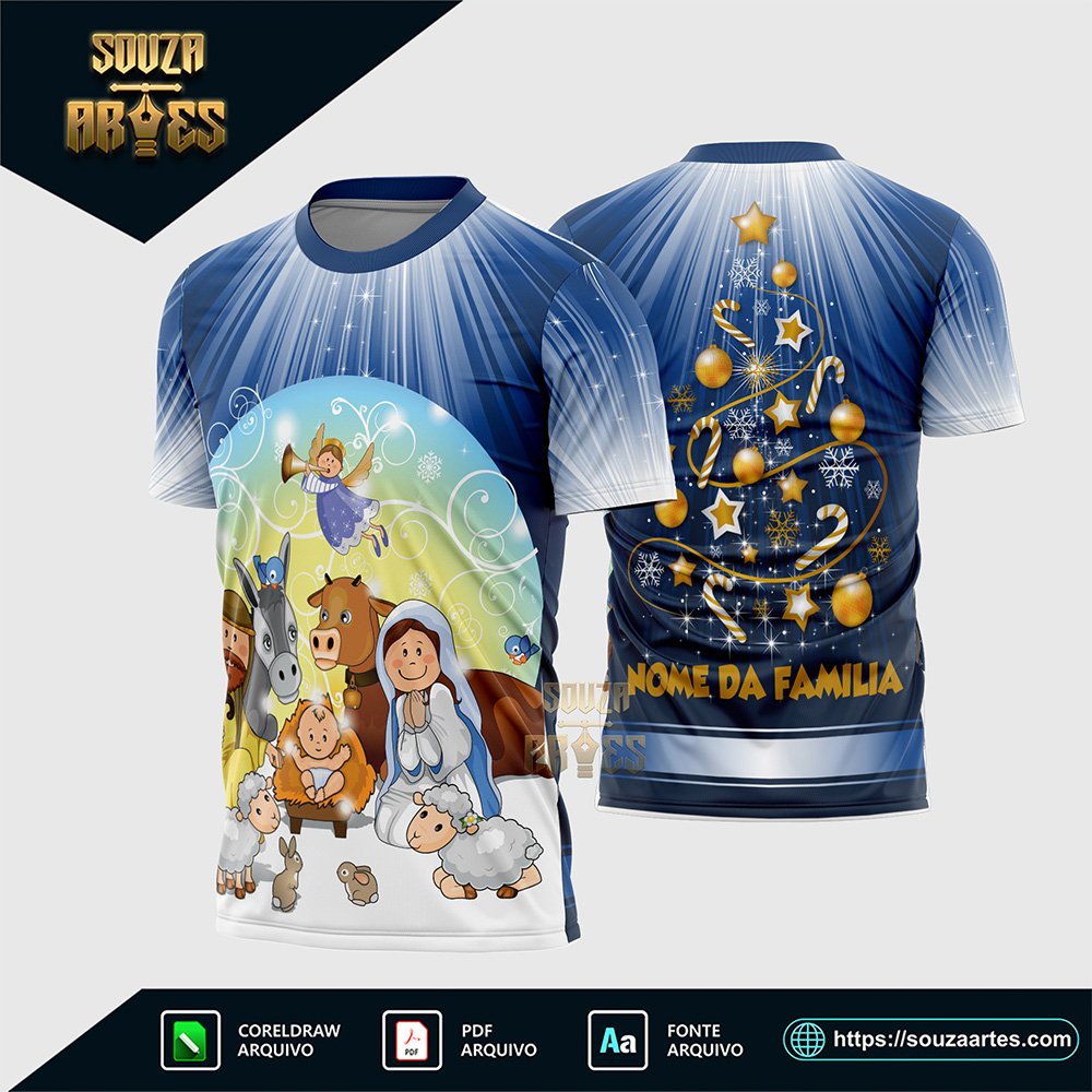 Arte Vetor Camisa Feliz Natal 2025 - Sublimação - Modelo 04