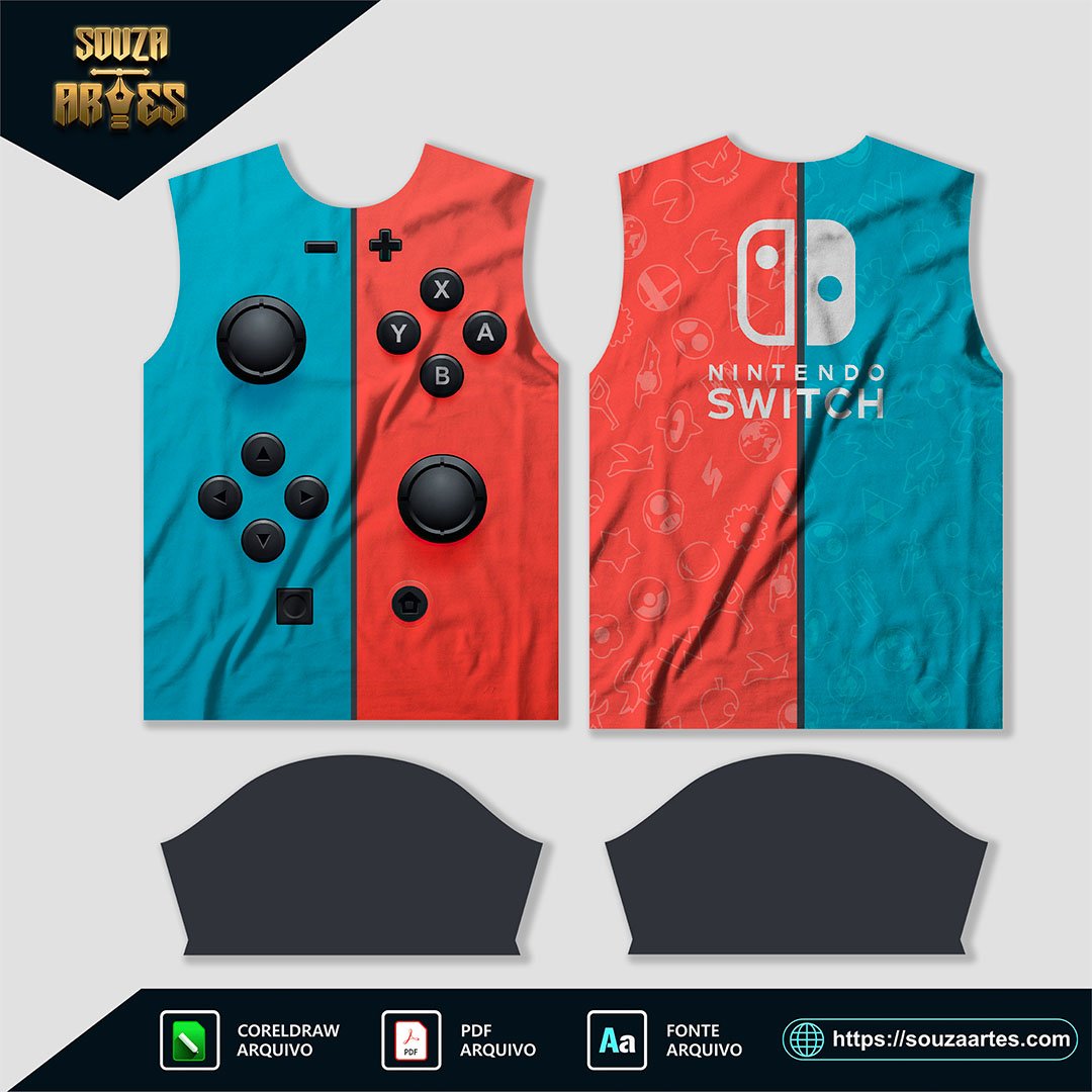 Arte Vetor Camisa Gamer Nintendo Switch