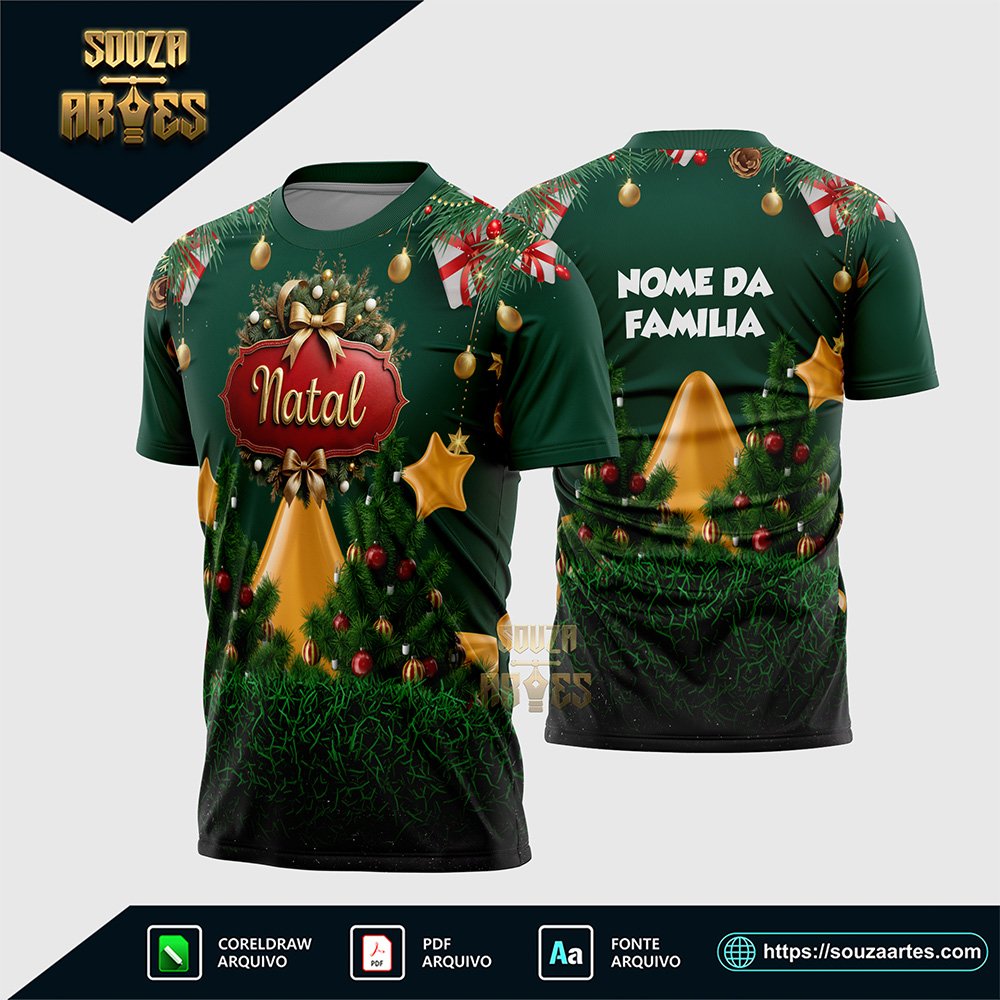 Arte Vetor Camisa Feliz Natal 2025 - Sublimação - Modelo 05