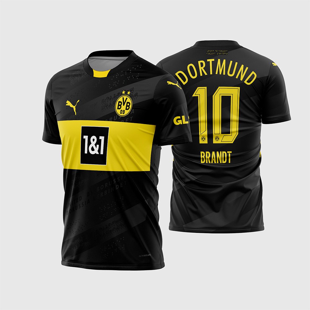 Arte Vetor Camisa Borussia Dortmund Reserva 2024 – 2025