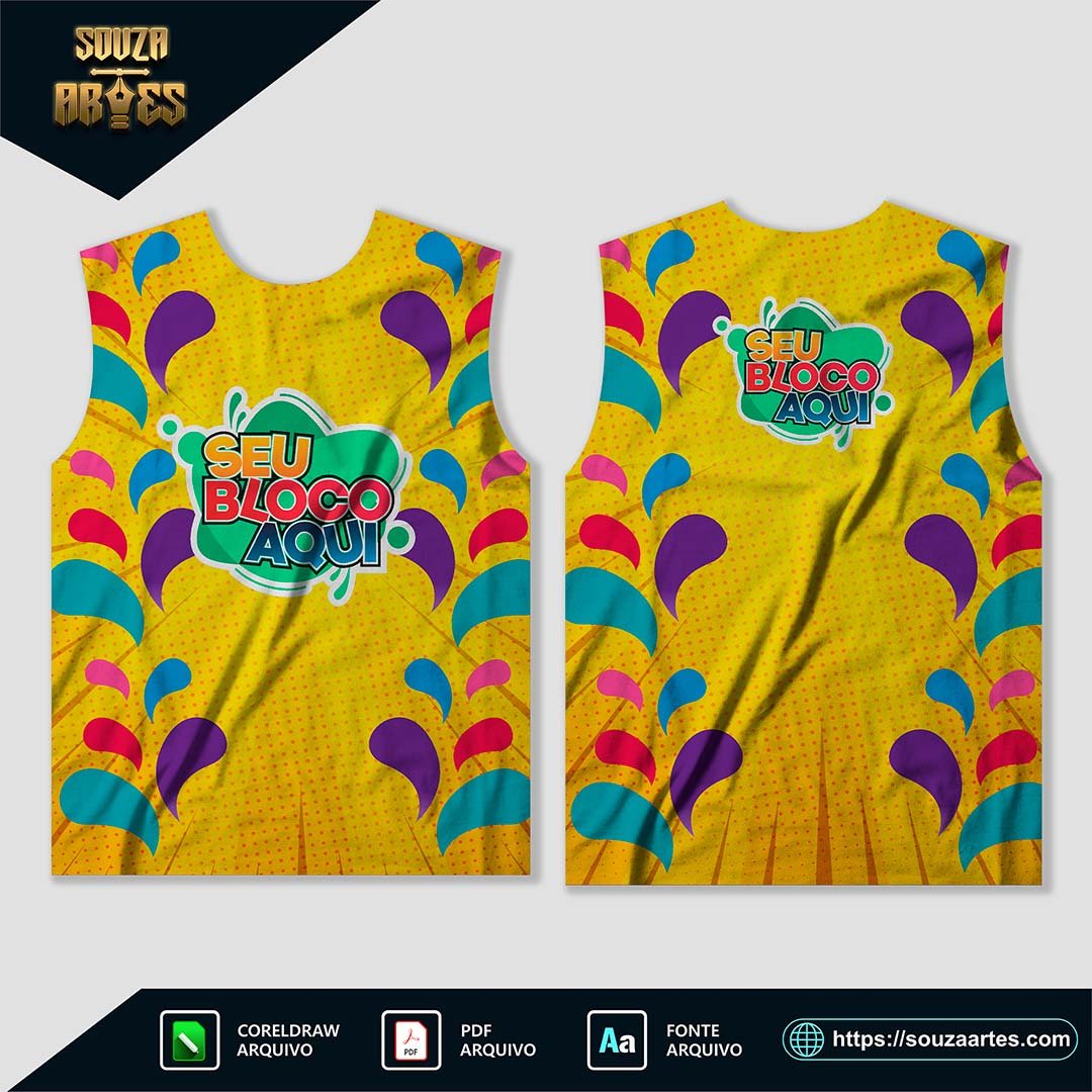 Arte Camisa Abadá Bloco Carnaval 2025 Sublimação - Modelo 15