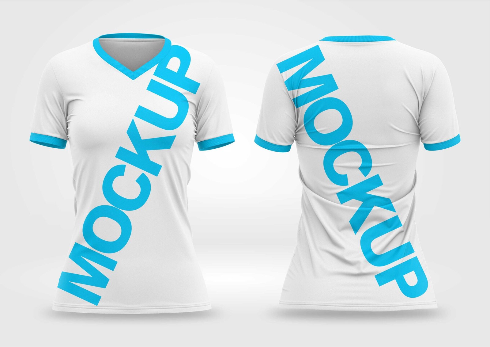 Mockup Camisa Gola V Feminina Editavel Corel Draw x7