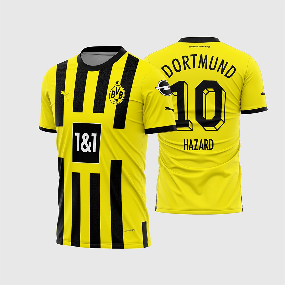 Arte Vetor Estampa Camisa Borussia Dortmund Titular 2022-23