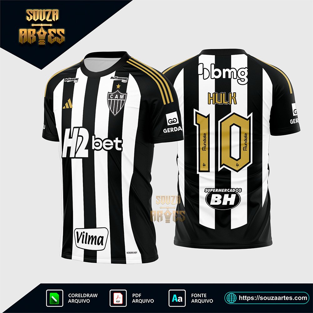 Arte Vetor Camisa Atlético Mineiro Titular 2024 - 2025