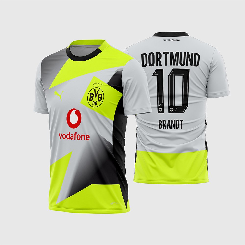 Arte Vetor Camisa Borussia Dortmund Visita 2025-2026