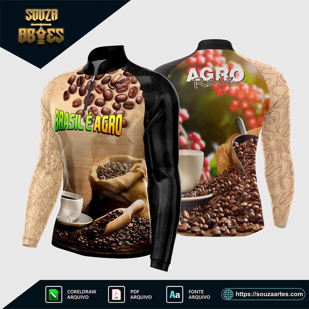 Arte Vetor Camisa Agro 2025 Café do Brasil - Brasil e Agro