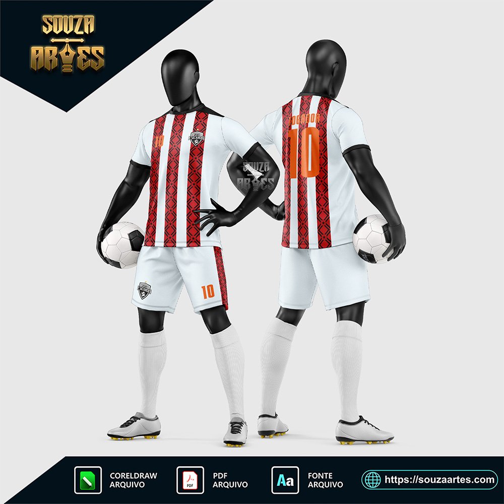 Arte Vetor Estampa Uniforme de Time de Futebol Amador 2026