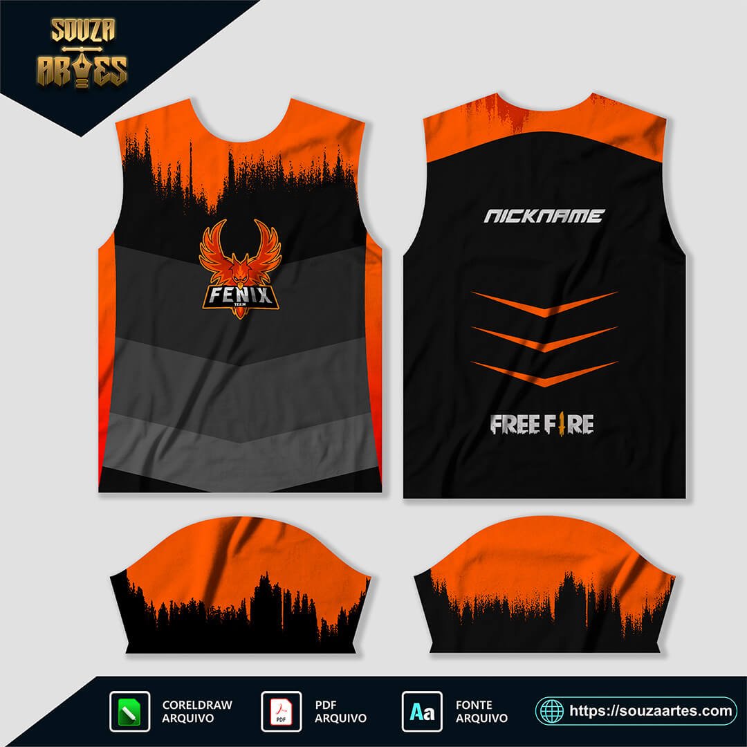 Arte Vetor Estampa Camisa Gamer 2024  - Fenix
