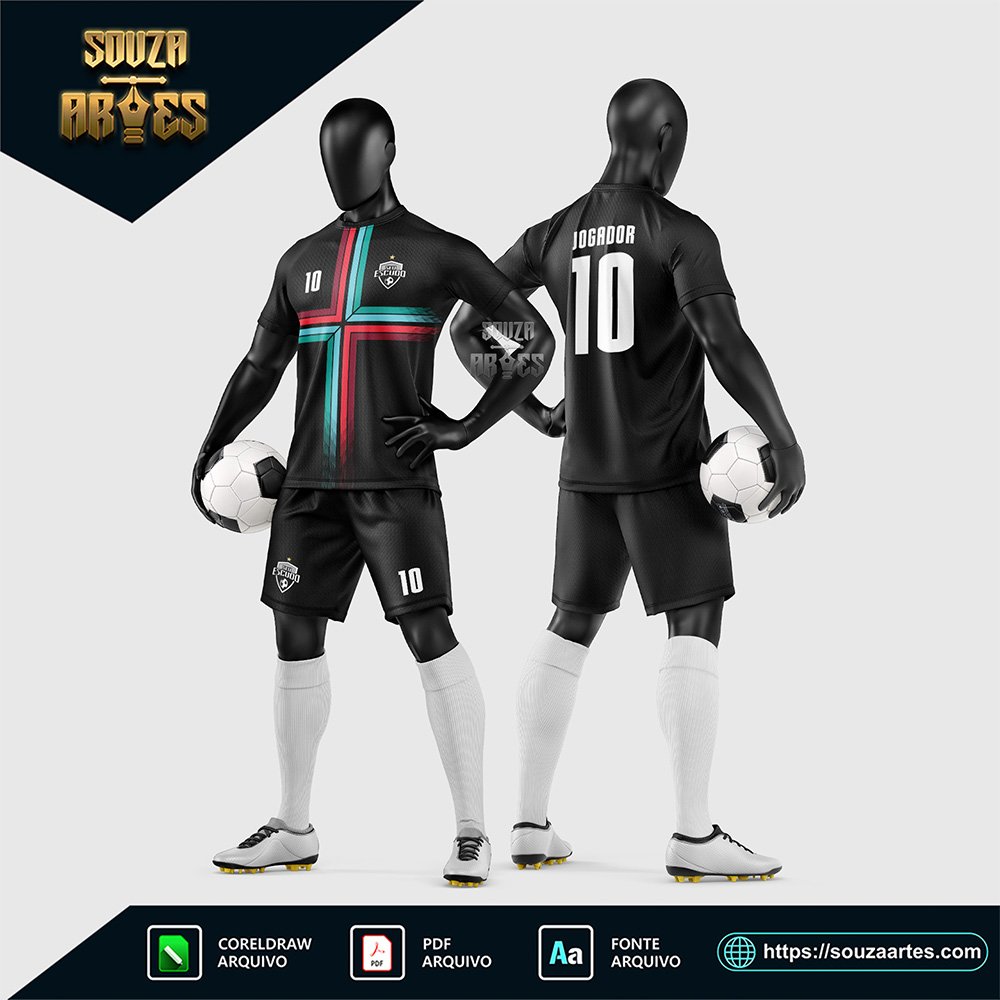 Arte Vetor Camisa e Short para Uniforme de Futebol Amador