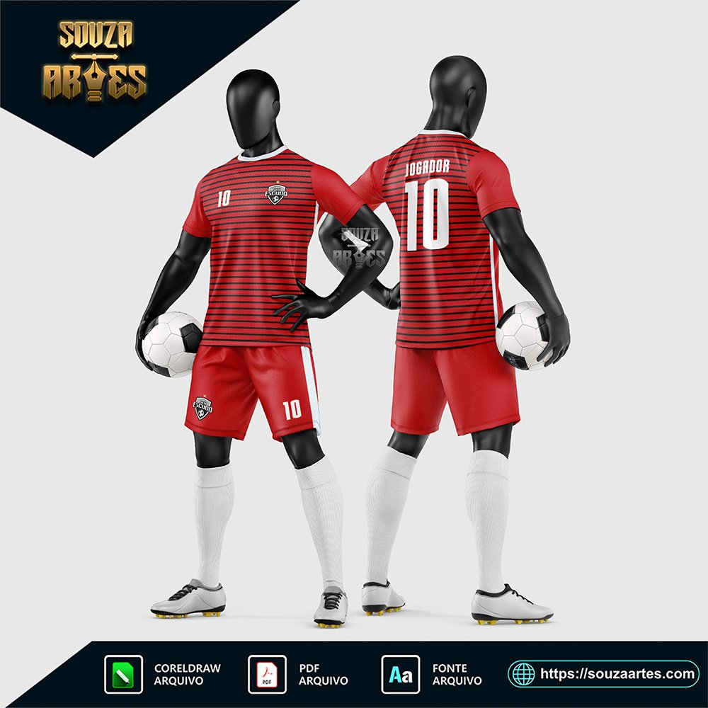 Arte Vetor Estampa Uniforme de Time de Futebol Amador 2026