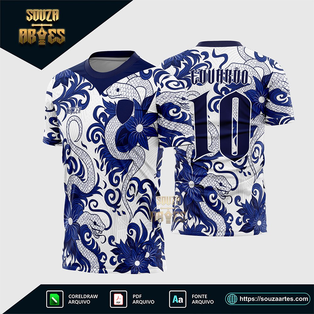 Arte Vetor Camisa Interclasse serpente azul