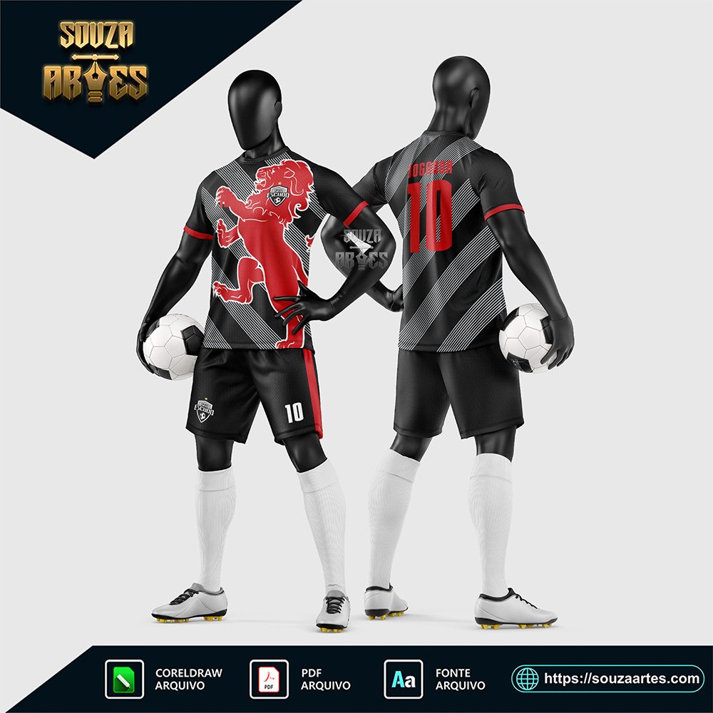 Arte Vetor Estampa Uniforme de Time de Futebol Amador 2026
