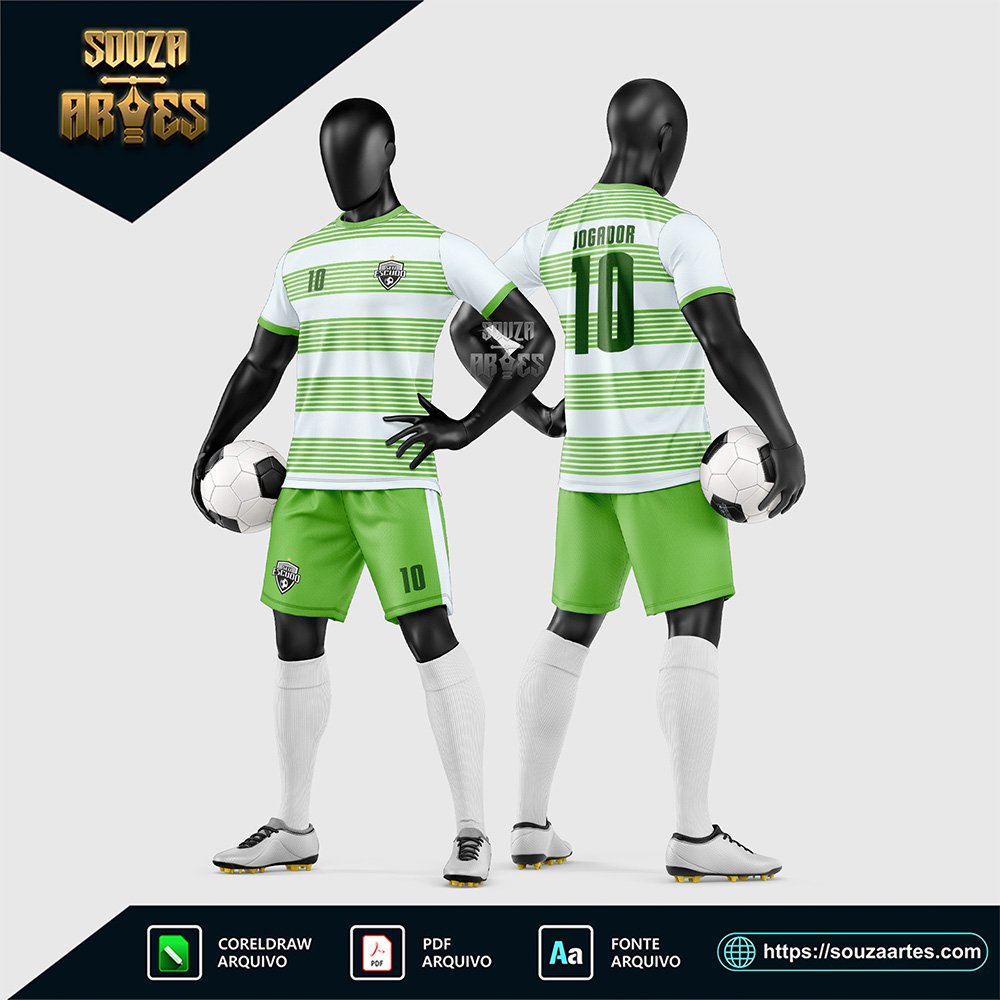 Arte Vetor Estampa Uniforme de Time de Futebol Amador 2026