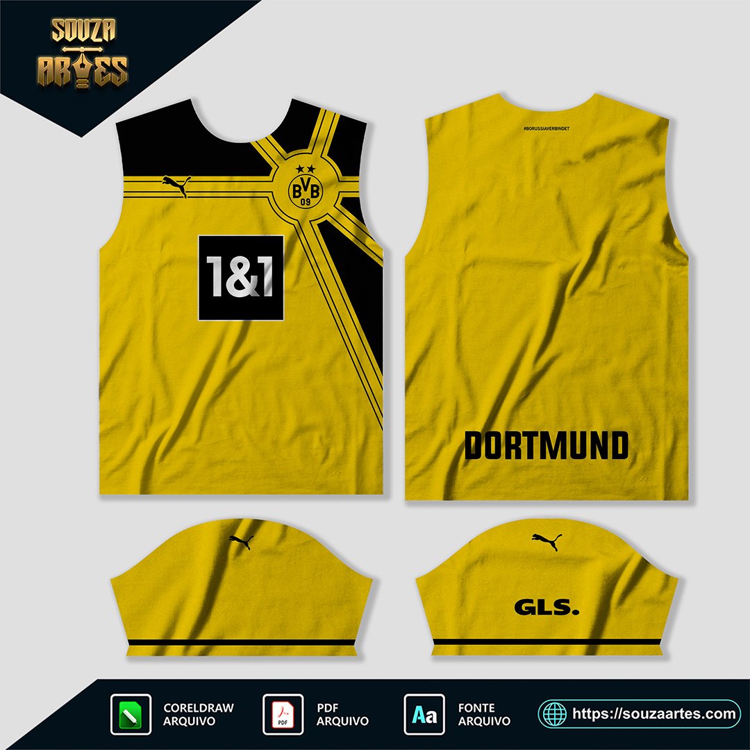 Arte Vetor Camisa Borussia Dortmound Conceito 2024