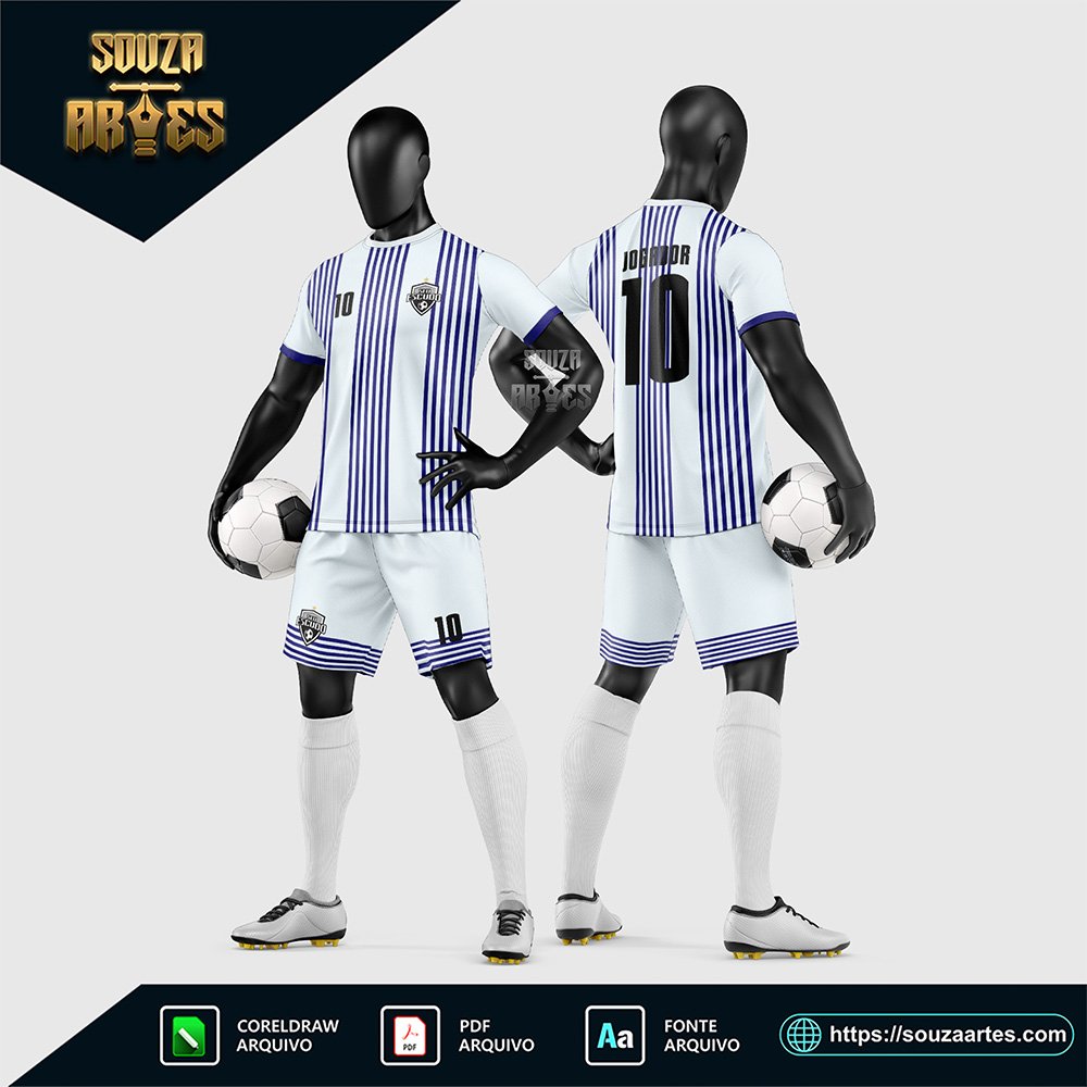 Arte Vetor Estampa Uniforme de Time de Futebol Amador 2026