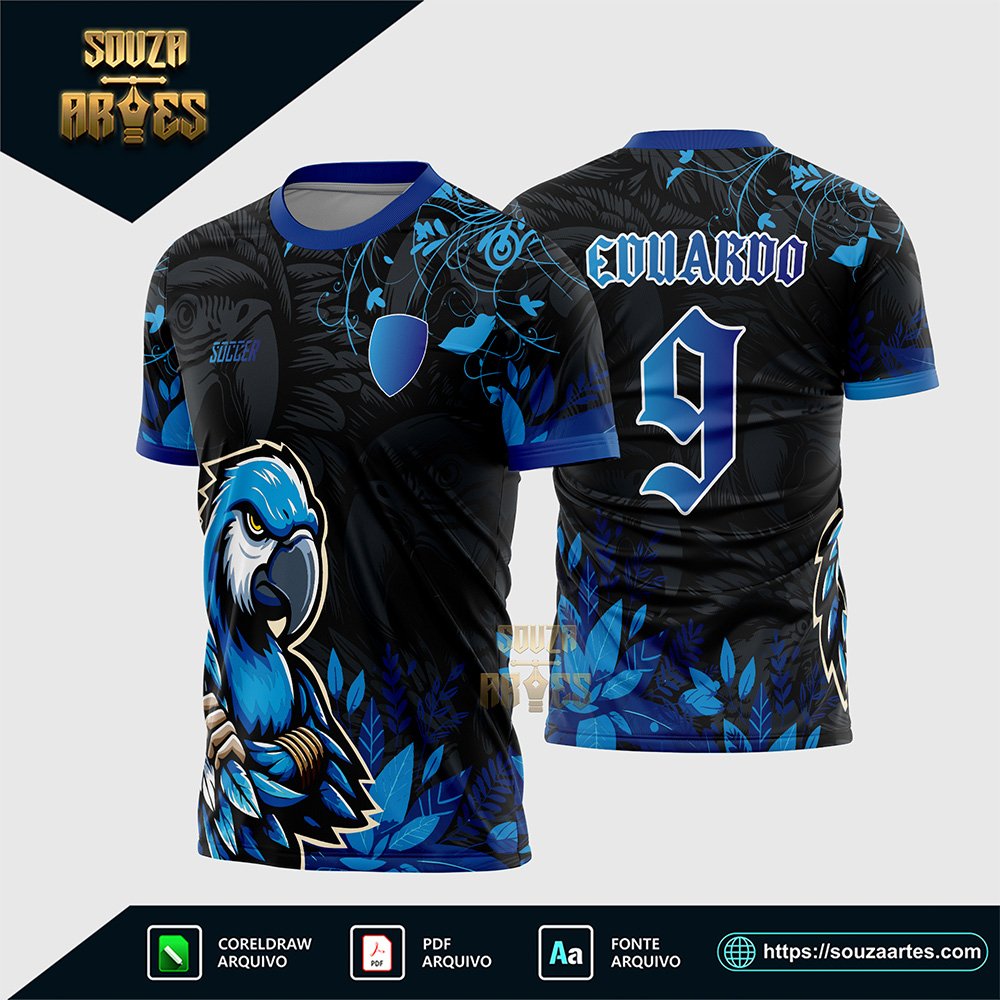 Arte Vertor Camisa Interclasse Arara Azul
