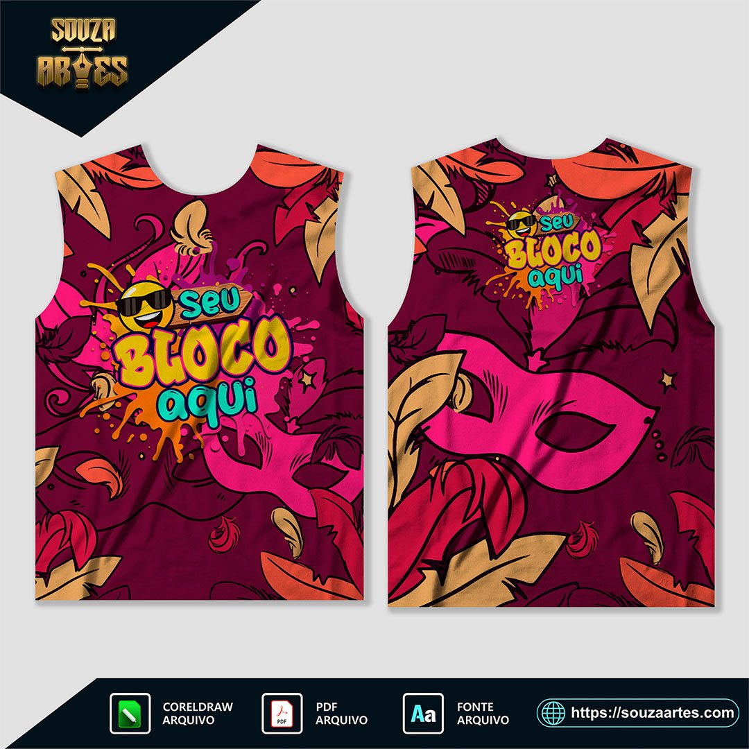 Arte Camisa Abadá Bloco Carnaval 2025 Sublimação - Modelo 10