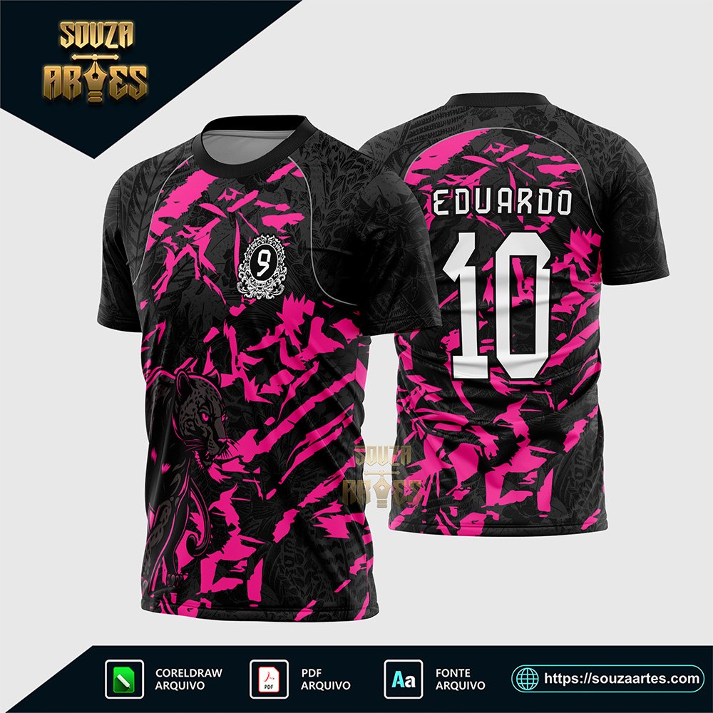 Arte Vetor Camisa InterClasse Pantera Nono Ano Modelo Rosa Neon