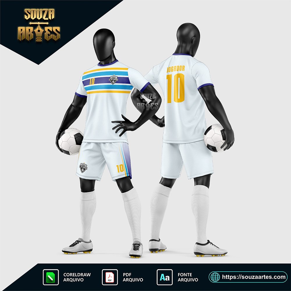 Arte Vetor Estampa Uniforme de Time de Futebol Amador 2026