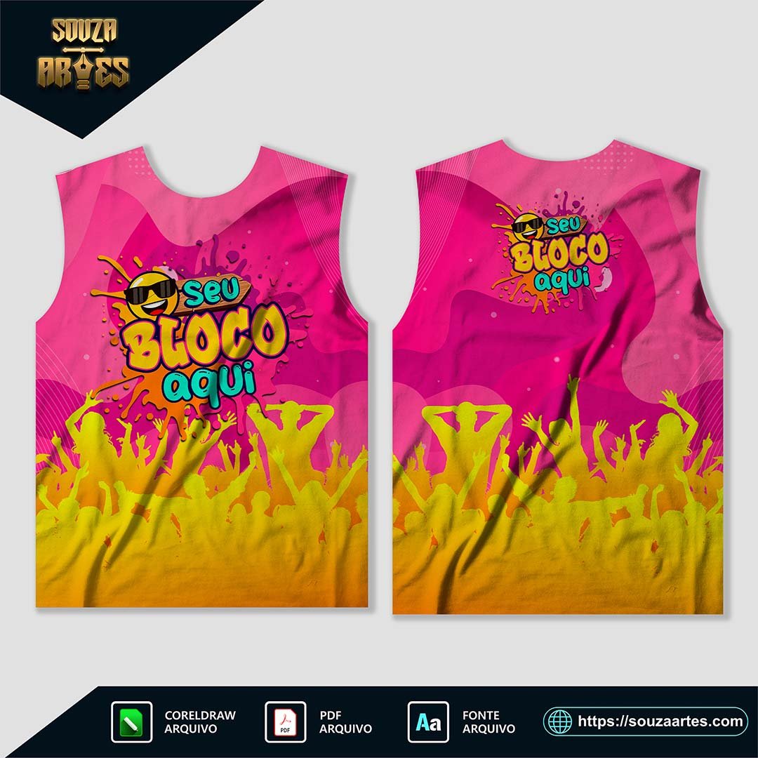 Arte Camisa Abadá Bloco Carnaval 2025 Sublimação - Modelo 05