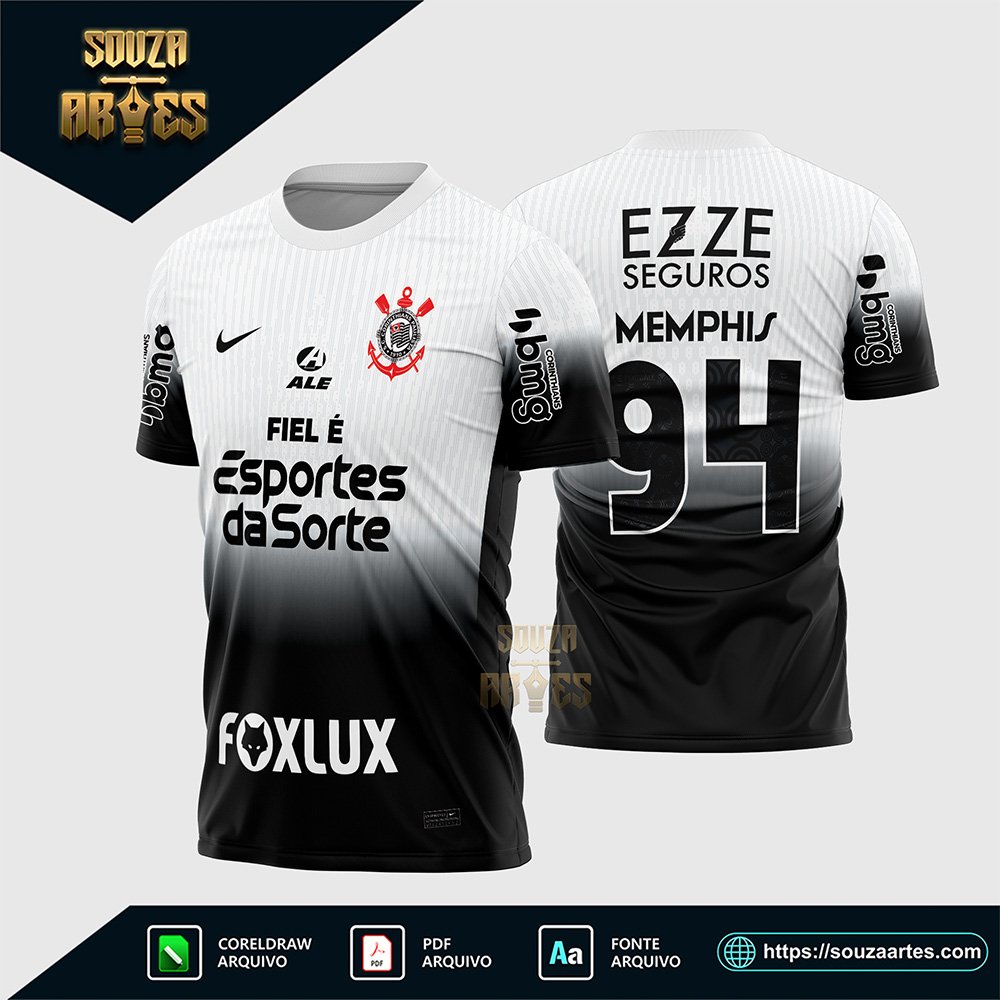 Arte Vetor Camisa do Corinthians Titular 2024 - 2025