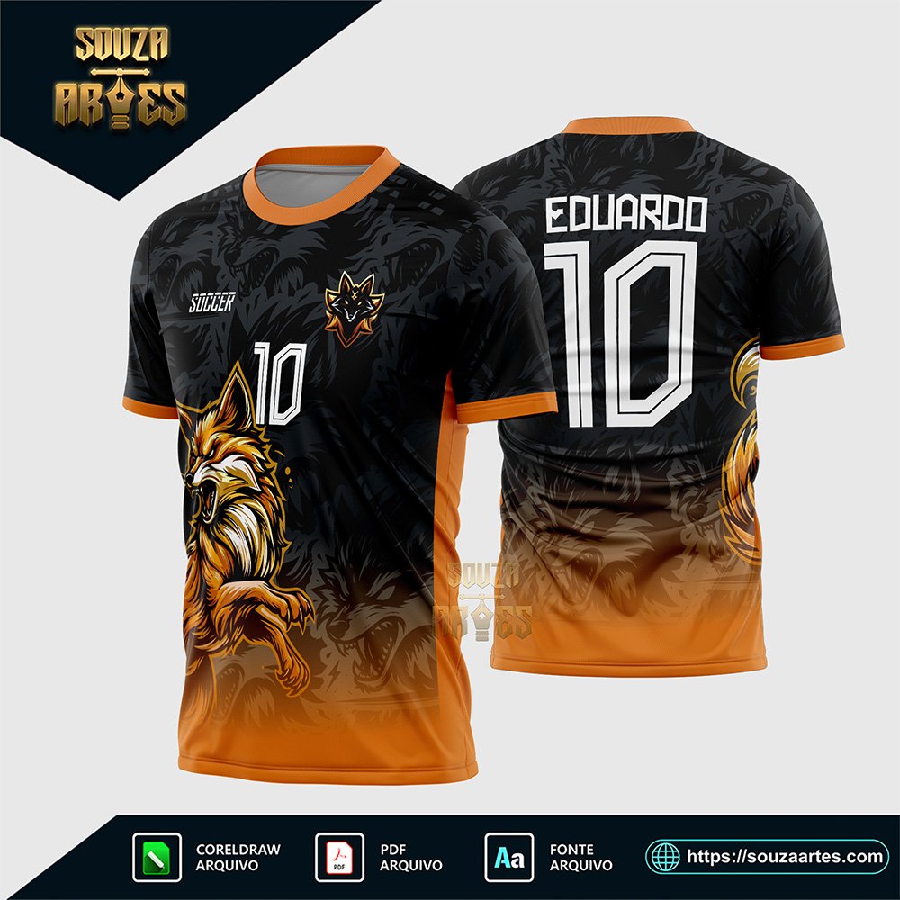 Arte Vetor Camisa de Interclasse Raposa do Brasil
