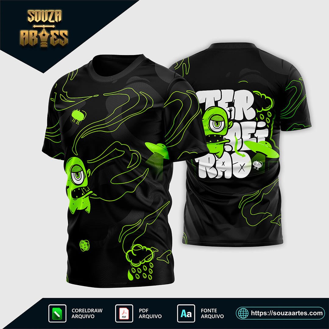 Arte Vetor Camisa Terceirão Alien Verde  2024 - 2025