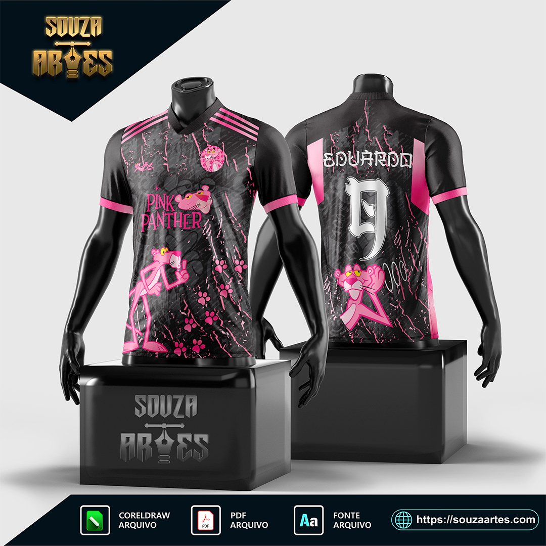 Arte Vetor Camisa Pantera Cor de Rosa Interclasse 2025
