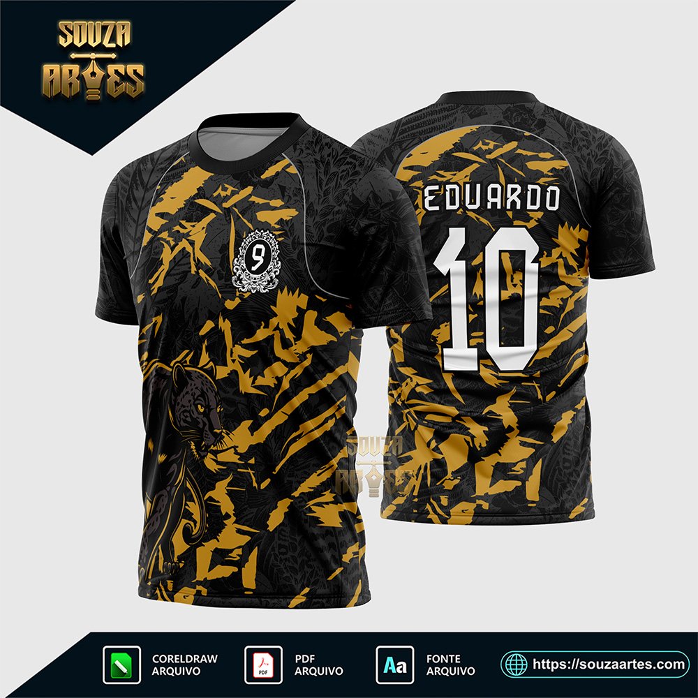 Arte Vetor Camisa InterClasse Pantera Nono Ano Modelo Dourado