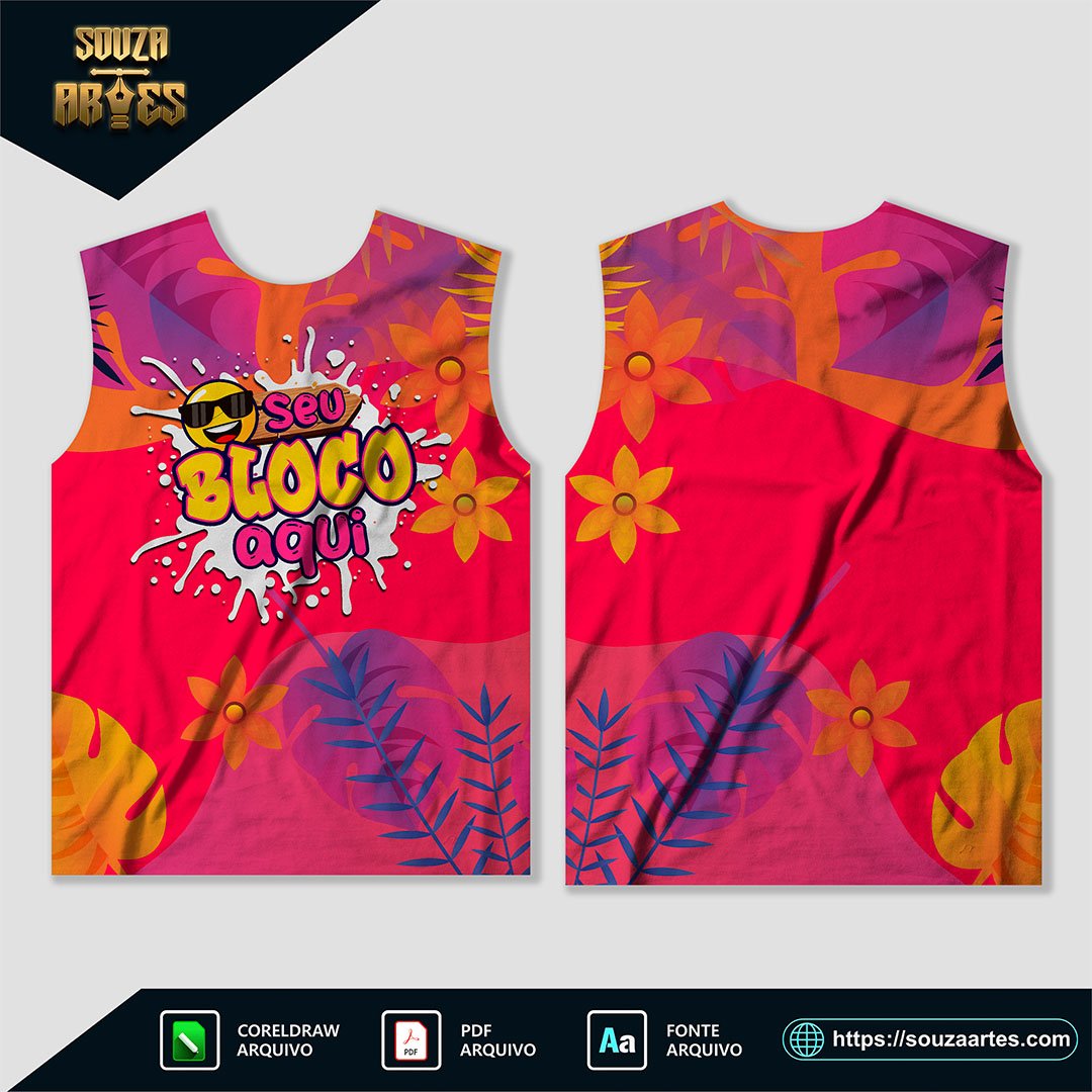 Arte Camisa Abadá Bloco Carnaval 2025 Sublimação - Modelo 25