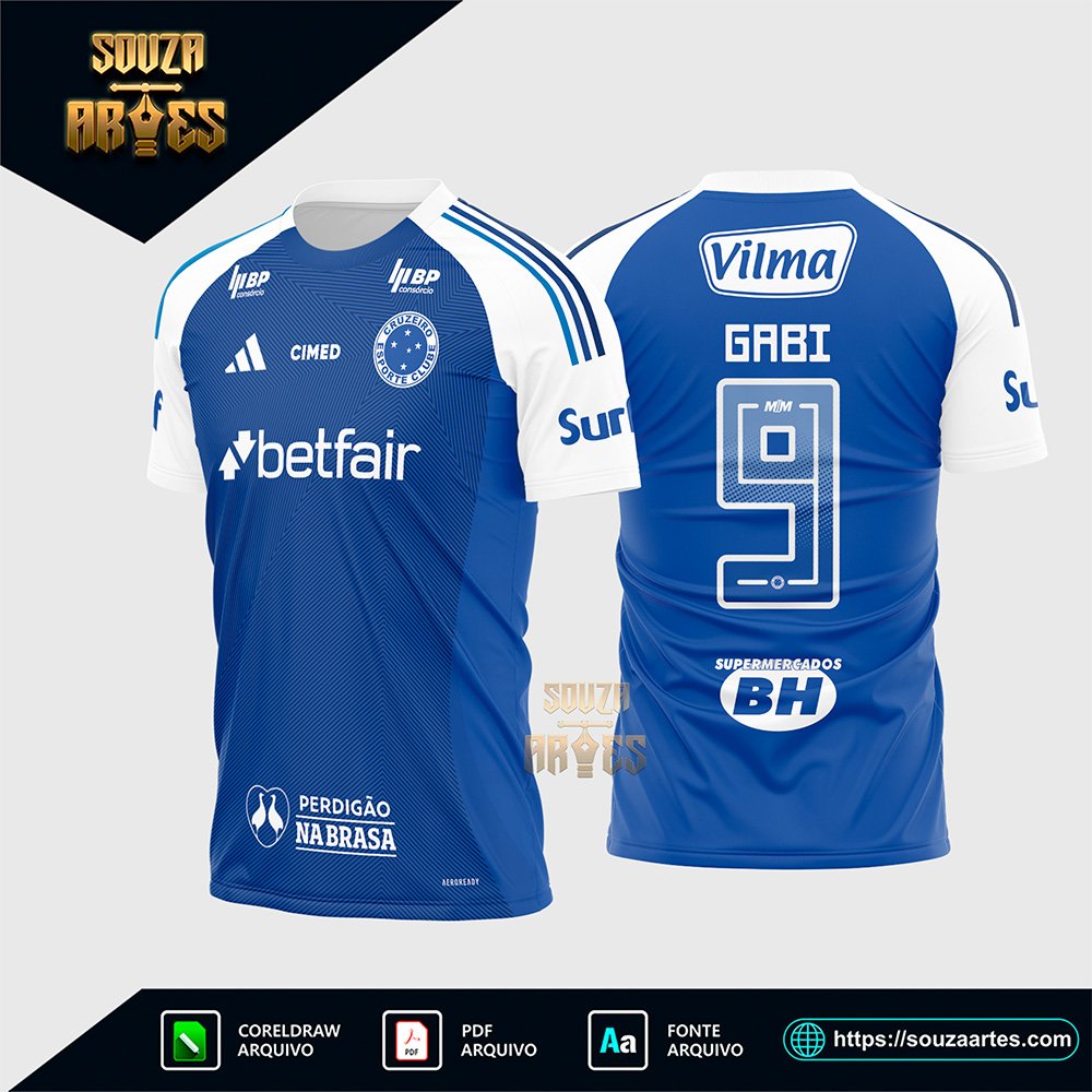 Arte Vetor Camisa Cruzeiro Titular 2025 -2026