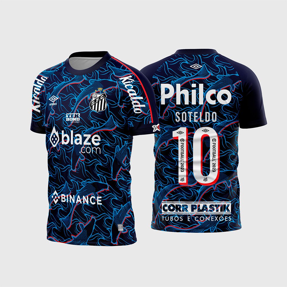 Arte Vetor Camisa Time Santos Terceira 2023 - 2024