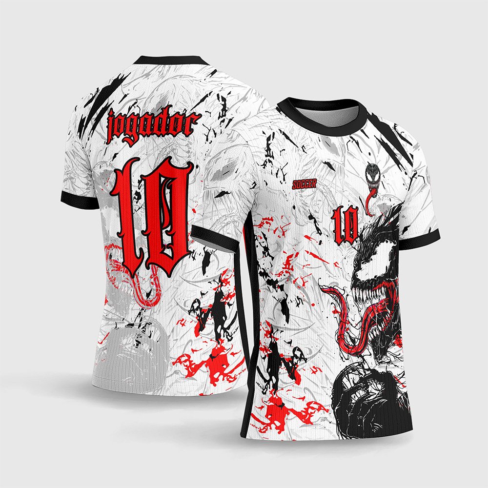 Arte Camisa Interclasse Venom Branca e Vermelha