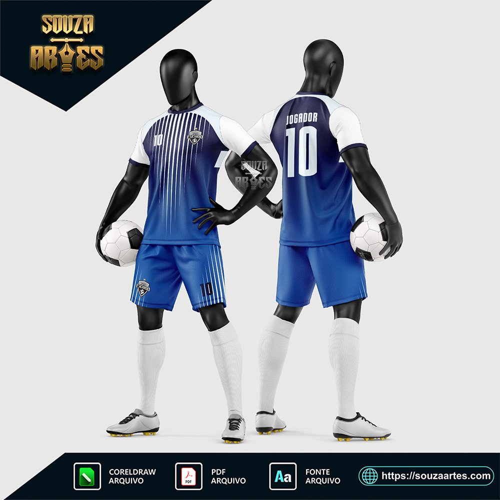 Arte Vetor Estampa Uniforme de Time de Futebol Amador 2026