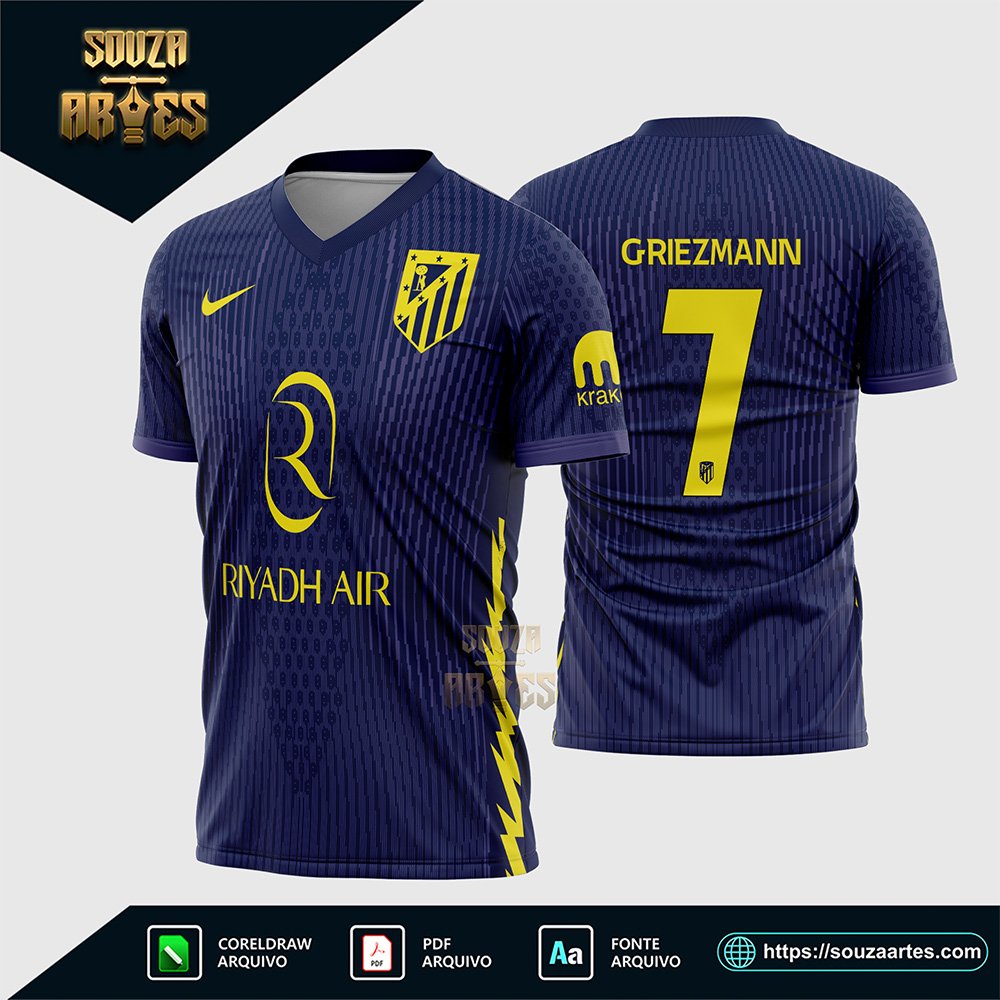 Arte Vetor Camisa Atletico Madrid Visita 2025-2026