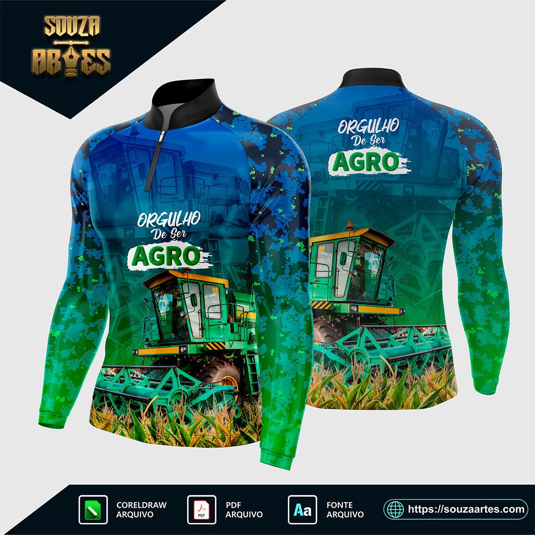 Arte Vetor Camisa Agro 2025 Colheitadeira - Orgulho De Ser Agro