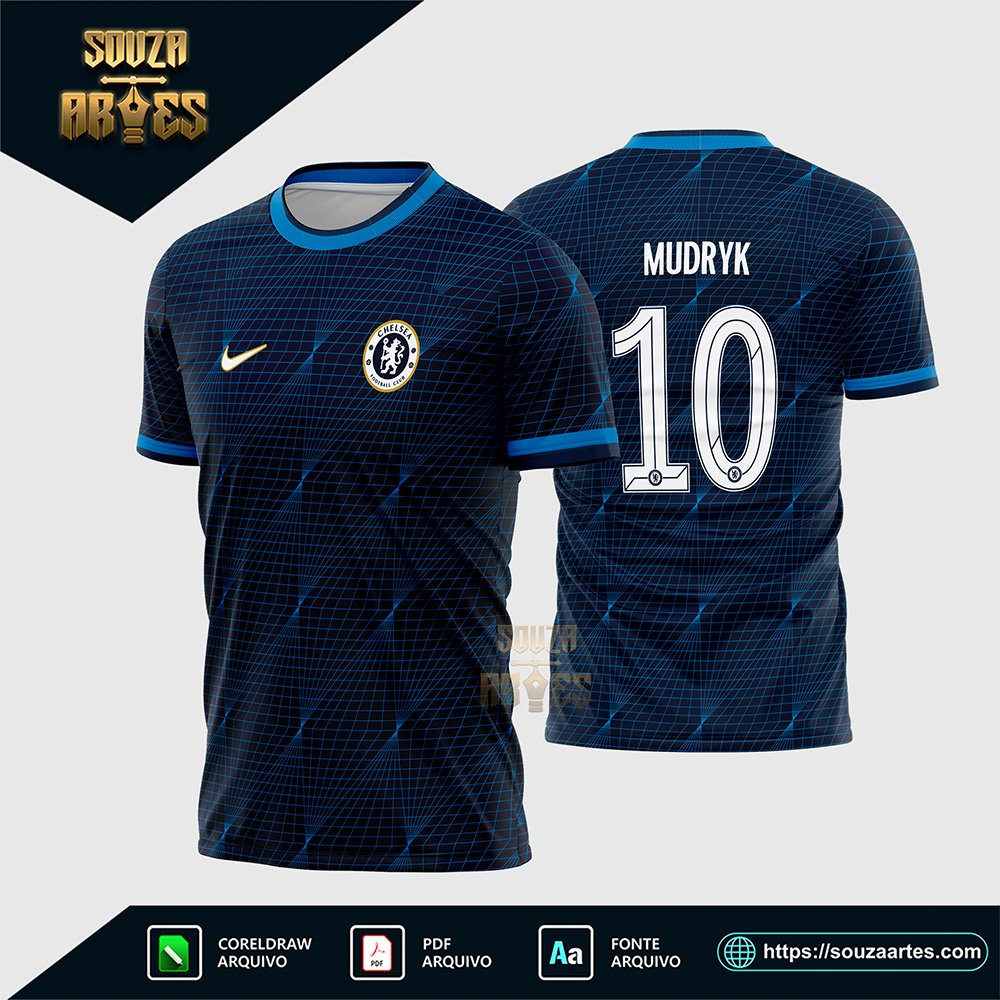 Arte Vetor Camisa Chelsea Reserva 2023-24