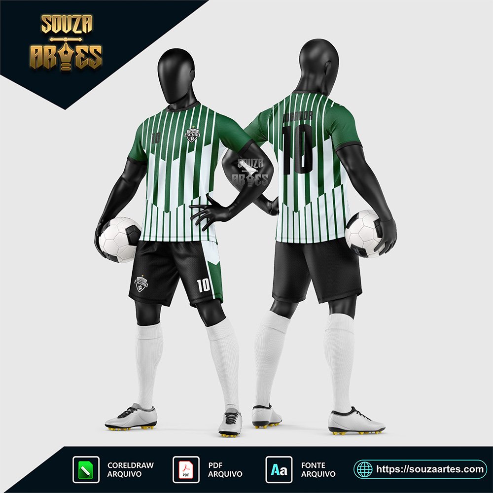 Arte Vetor Estampa Uniforme de Time de Futebol Amador 2026