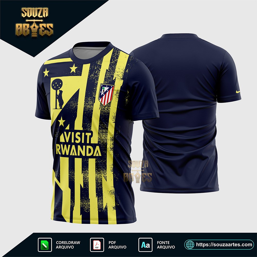 Arte Vetor Camisa Atletico Madrid Pre-jogo 2025-2026
