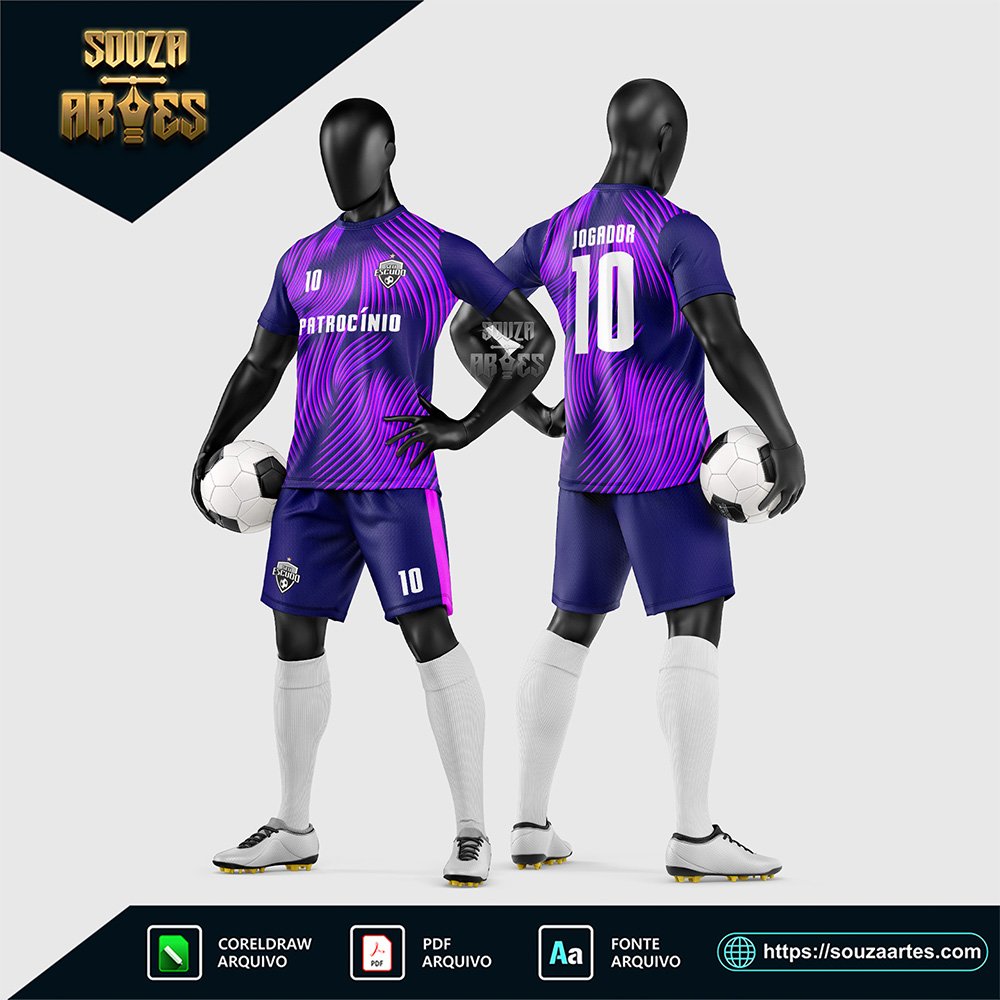 Arte Vetor Camisa e Short para Uniforme de Futebol Amador