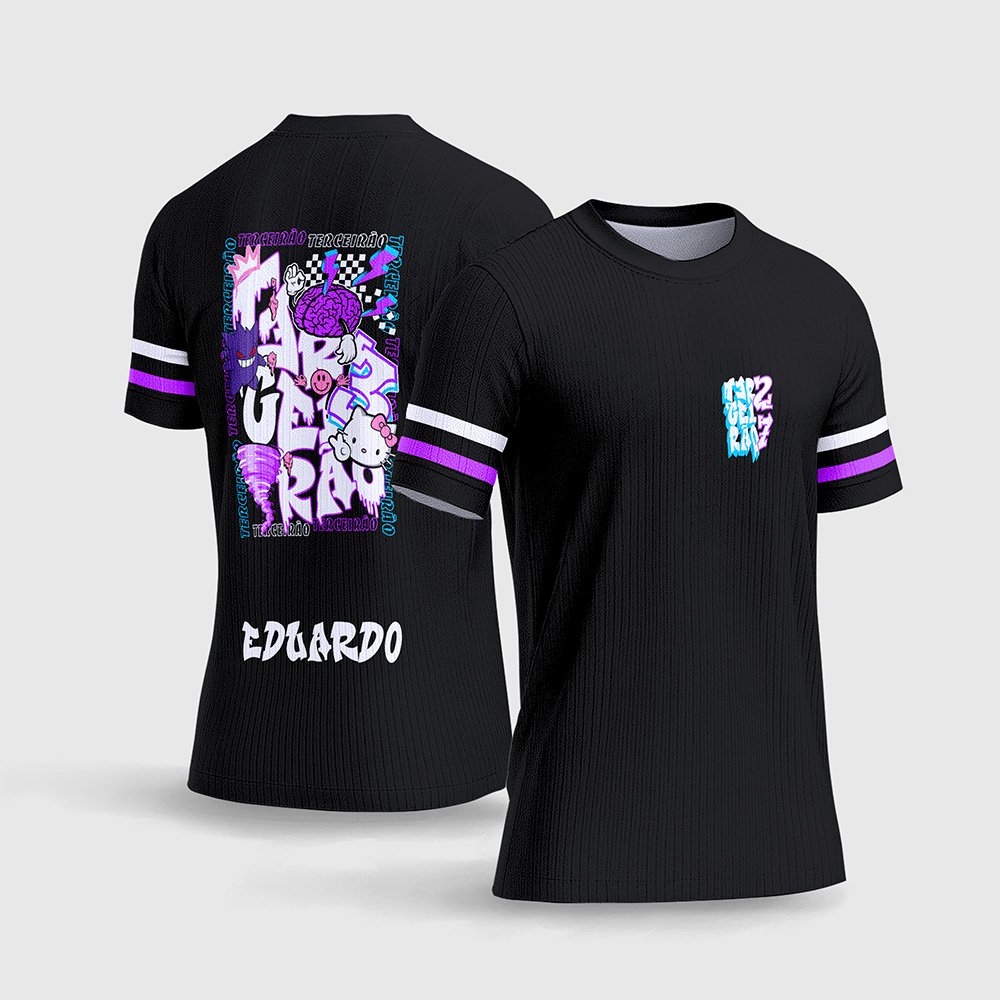 Arte Vetor Camisa Terceirão Gengar e Hello Kitty