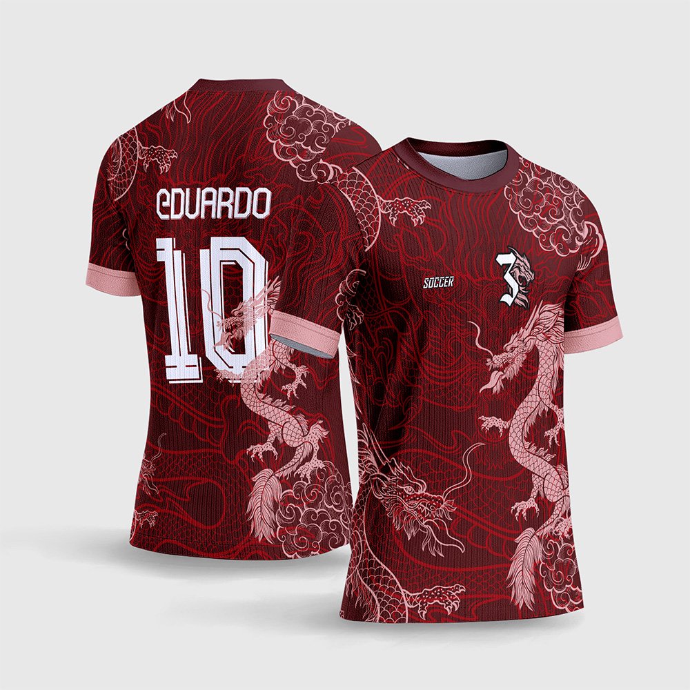 Arte Vetor Camisa Interclasse Dragão Oriental Vermelho 2026