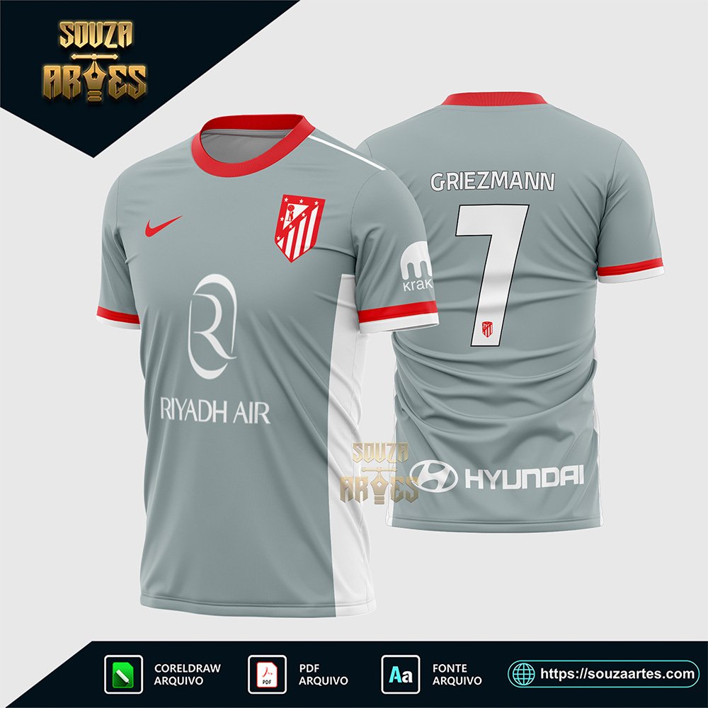 Arte Vetor Camisa Atletico de Madrid Reserva 2024 - 2025