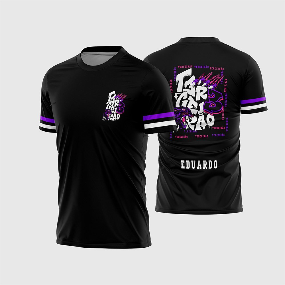 Arte Vetor Camisa Terceirão Pantera Negra Roxa e Rosa 2026