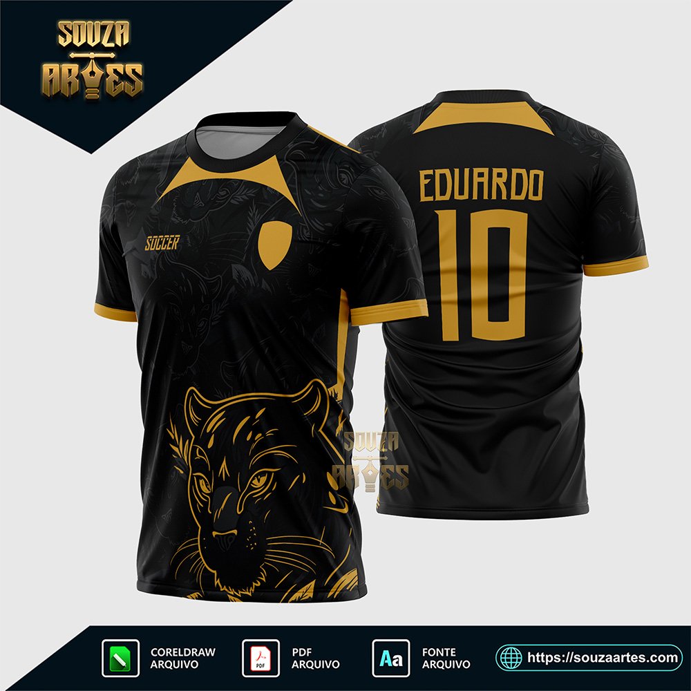 Arte Vetor Camisa InterClasse Pantera Negra Dourado
