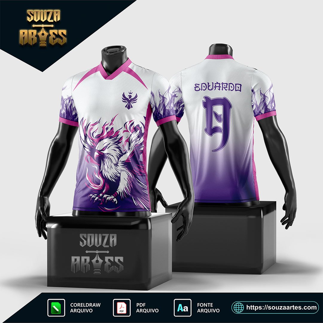 Arte Vetor Camisa Interclasse Fenix Rosa
