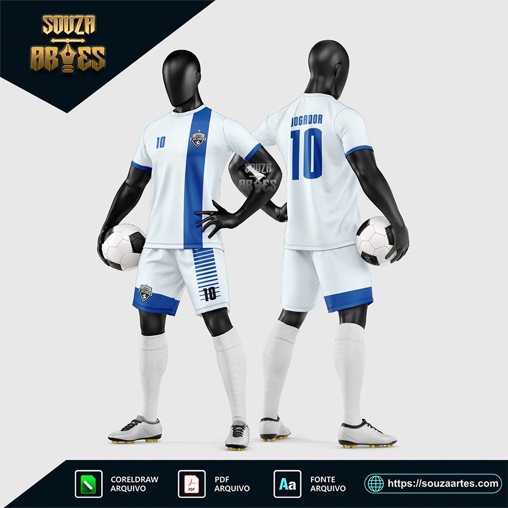Arte Vetor Estampa Uniforme de Time de Futebol Amador 2026