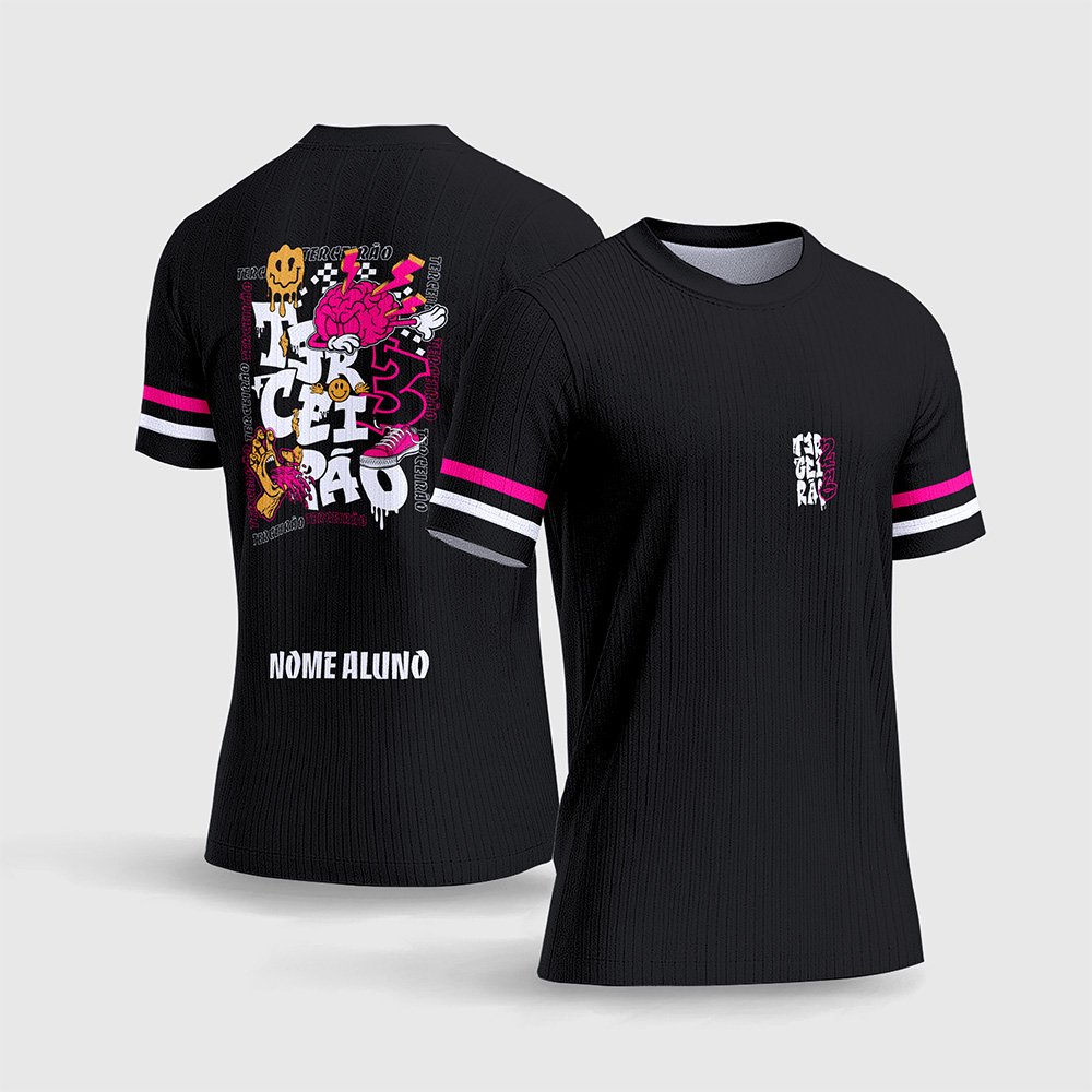 Arte Camisa Terceirão Mão com Tênis Cerebro Estilo Grafite