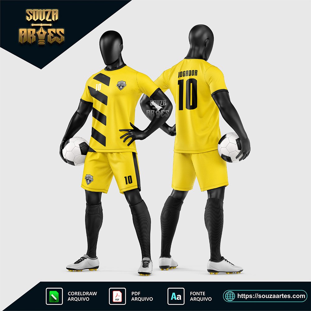 Arte Vetor Estampa Uniforme de Time de Futebol Amador 2026
