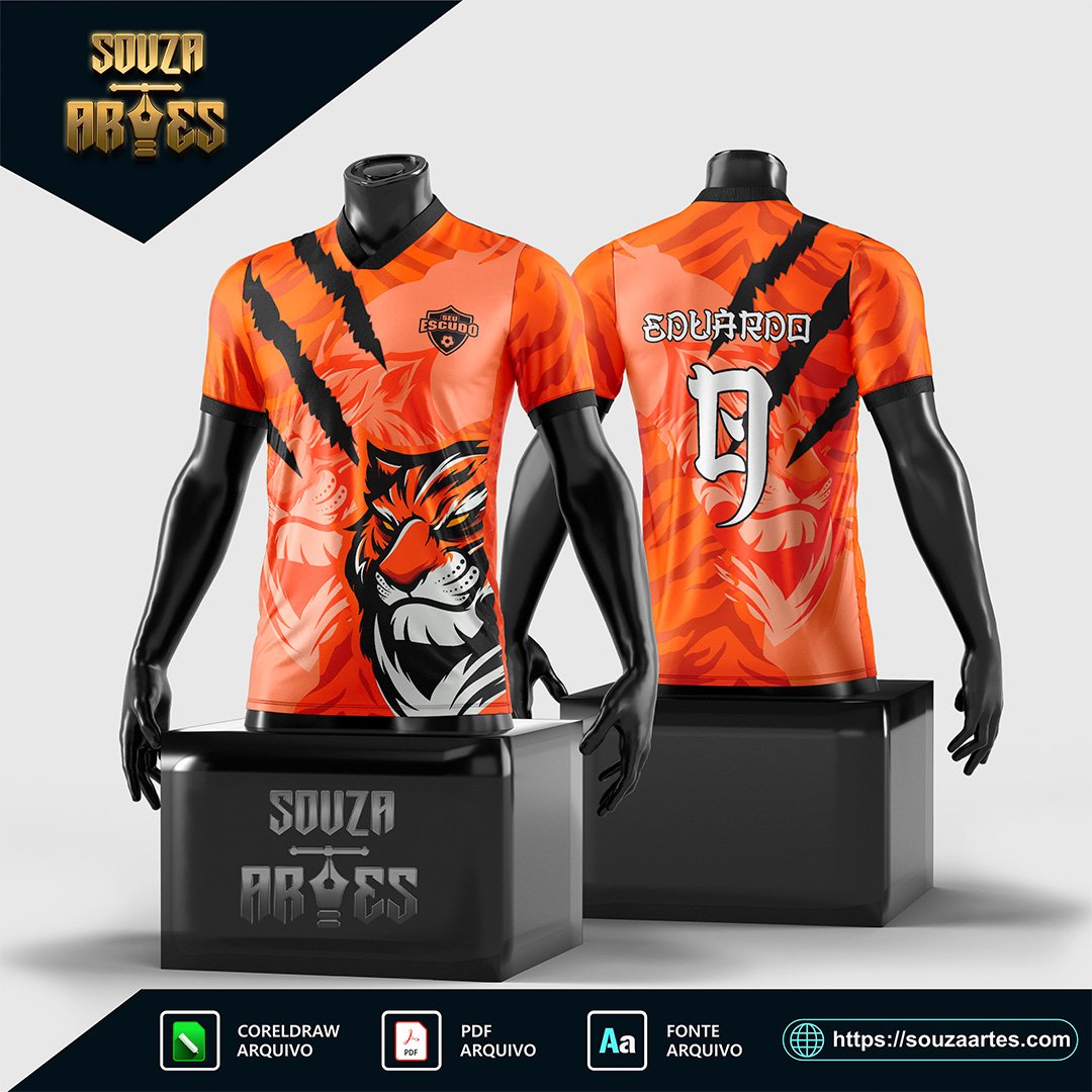 Arte Vetor Camisa InterClasse Tigre Laranja